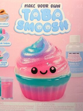 Taba Make Your Own  smoosh Squishy  Craft Kit - Pink & Teal Cupcake